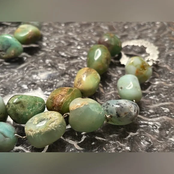 High-Grade Ocean Oracle Natural Green Opal Necklace – Mermaid Priestess Stone - Picture 3 of 5